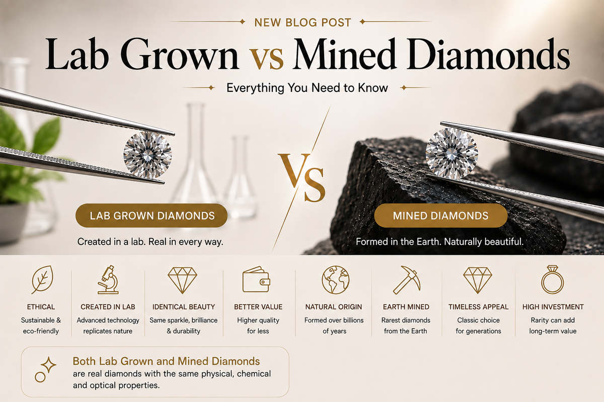 Lab Grown vs Mined Diamonds: What's the Difference?