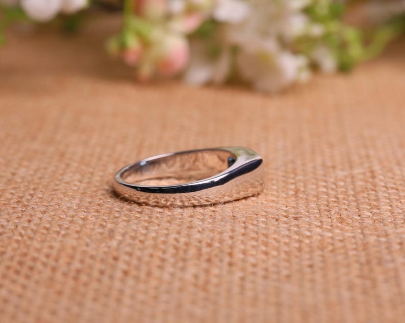 Emerald Cut Blue Topaz Mens Wedding Band,  Anniversary Gift For Him
