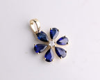 14K Gold Blue Sapphire Pendant Necklace, September Birthstone Jewelry