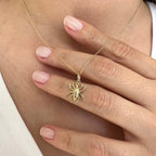 14K Gold Spider Tarantula Necklace Halloween Jewlery