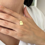14K Gold Ghost Halloween Necklace