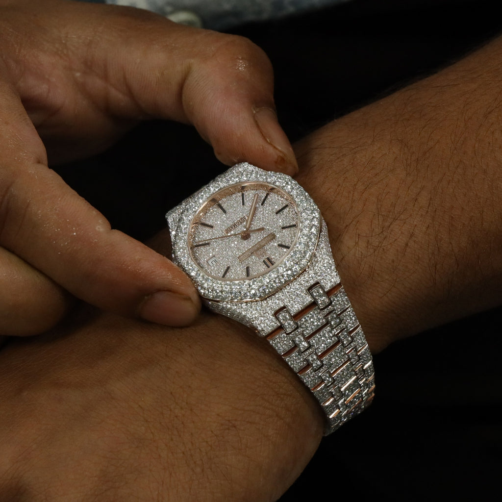 Fully Iced Out Two Tone Moissanite Luxury Watch for Men