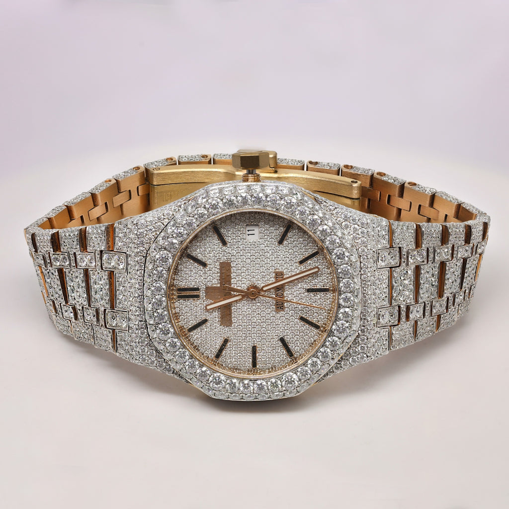 Fully Iced Out Two Tone Moissanite Luxury Watch for Men