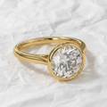 14K Gold Lab Grown Diamond Engagement Ring With Bezel Set