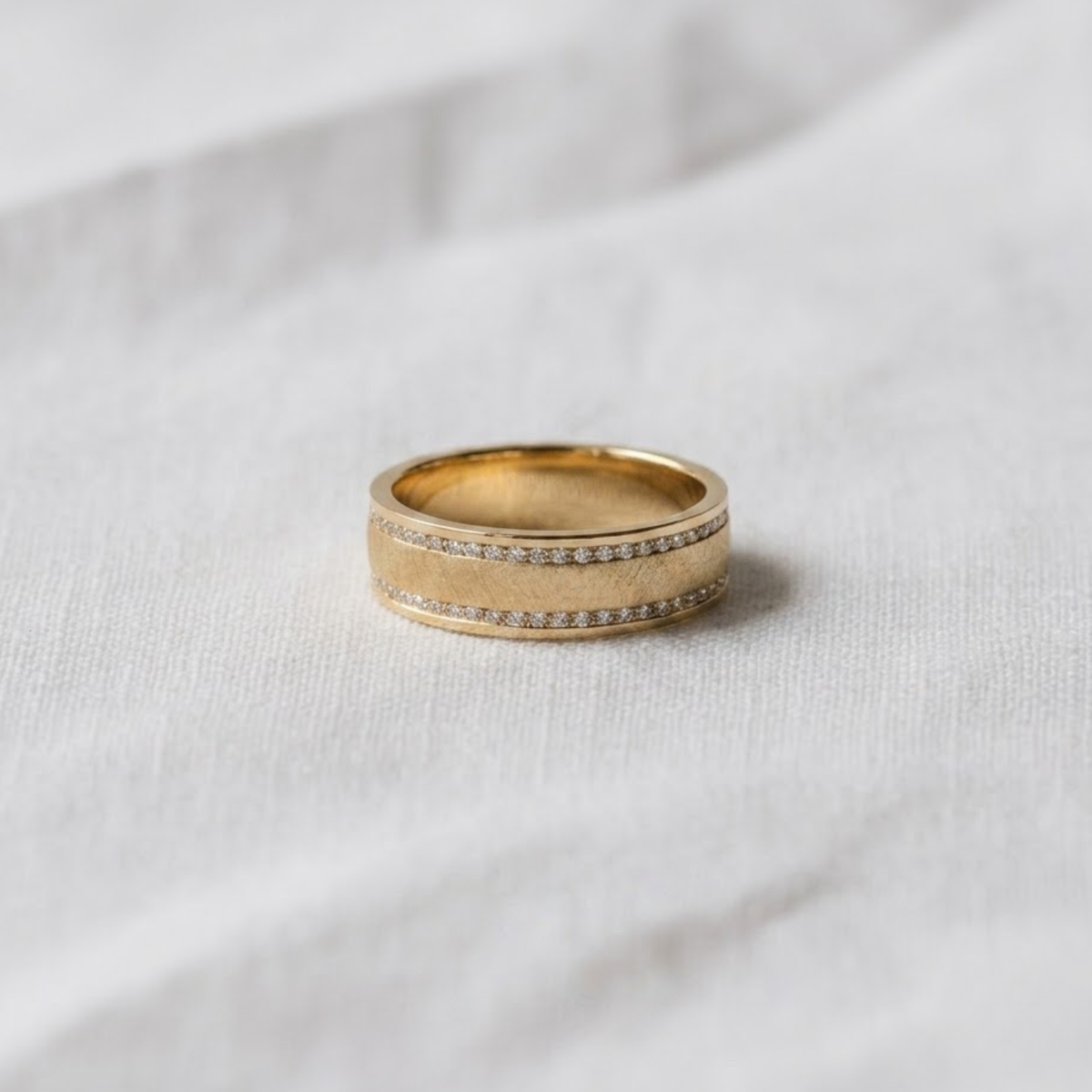 Men's Diamond Wedding Band, Matte Finish/Channel Setting Band, Birthday and Anniversary Gifts for Him