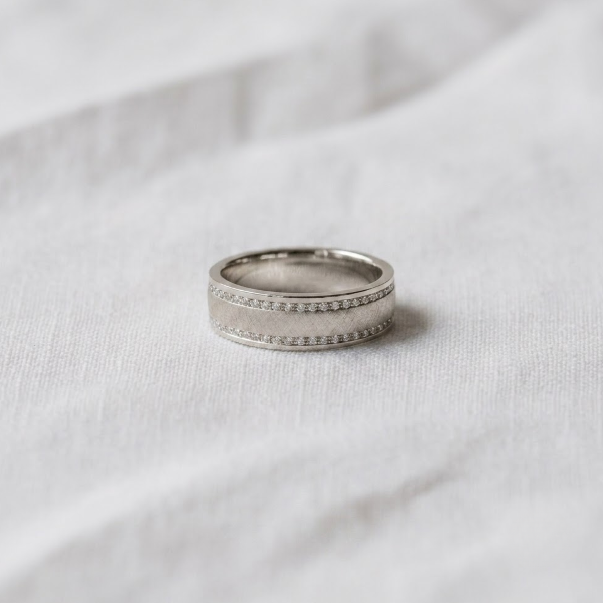 Men's Diamond Wedding Band, Matte Finish/Channel Setting Band, Birthday and Anniversary Gifts for Him