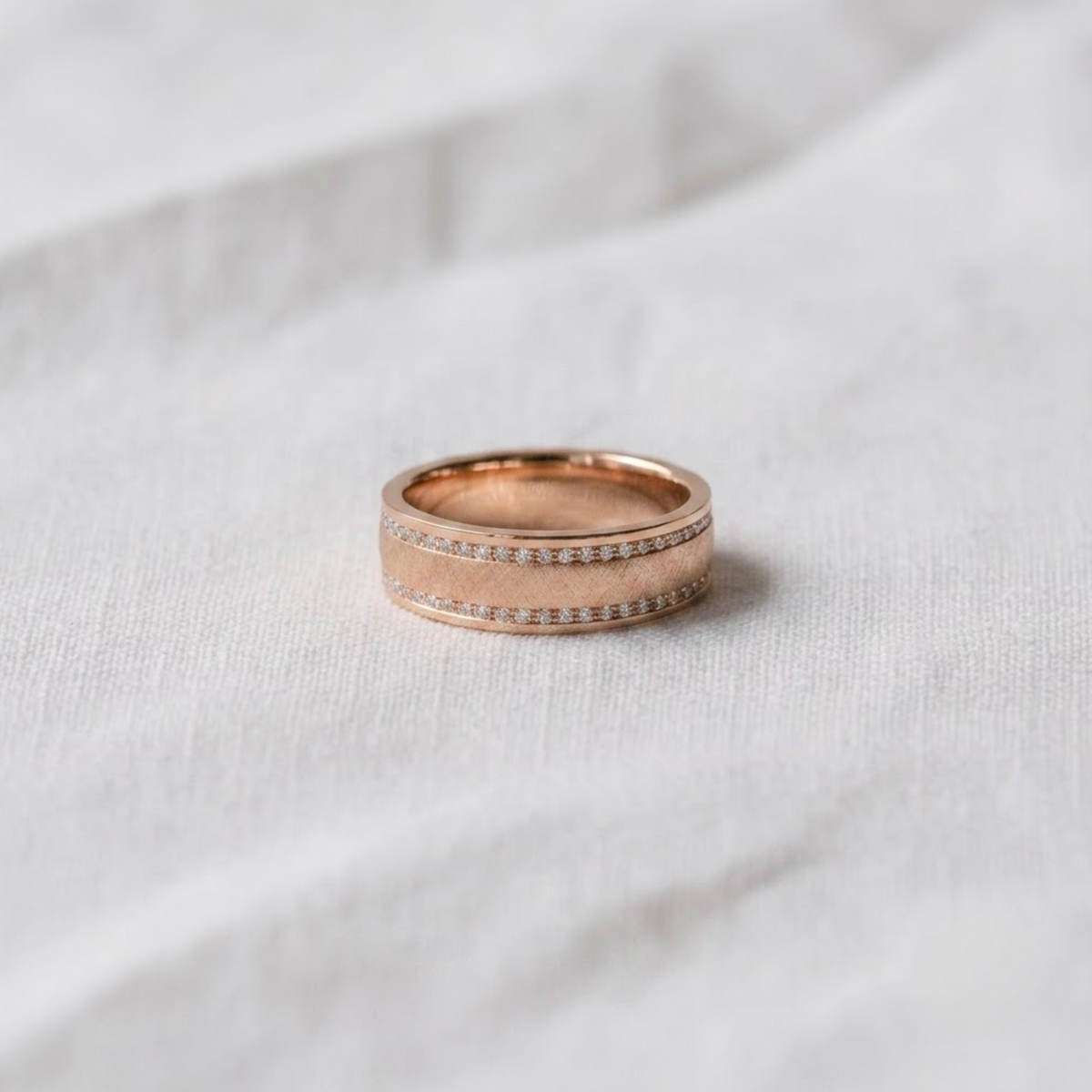 Men's Diamond Wedding Band, Matte Finish/Channel Setting Band, Birthday and Anniversary Gifts for Him