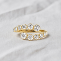 14K Gold Lab Grown Diamond Bypass Bezel Setting Wedding Ring, Cross Over Open Handmade Ring