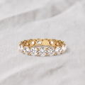 14K Gold Full Eternity Round Lab Grown Diamond Ring/ Stacking Matching Unique Anniversary Gift