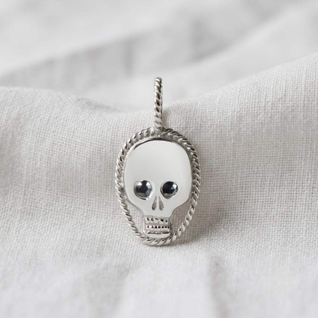 925 Sterling Silver Skull Pendant Necklace for Women