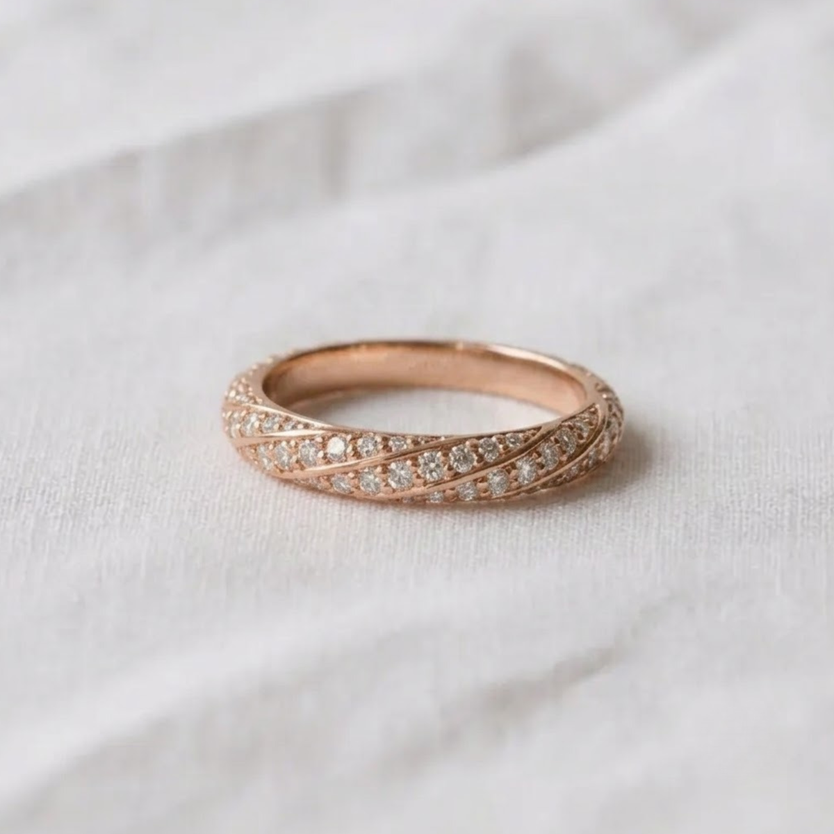 Twisted Lab Grown Diamond Wedding Band