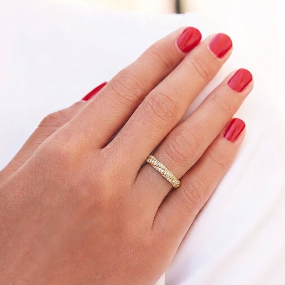 Twisted Lab Grown Diamond Wedding Band