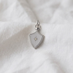Star Set Shield Lab Grown Diamond Charm Pendant
