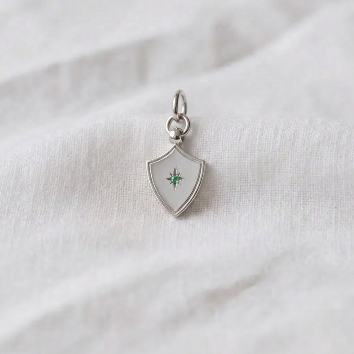 Star Set Shield Lab Grown Diamond Charm Pendant