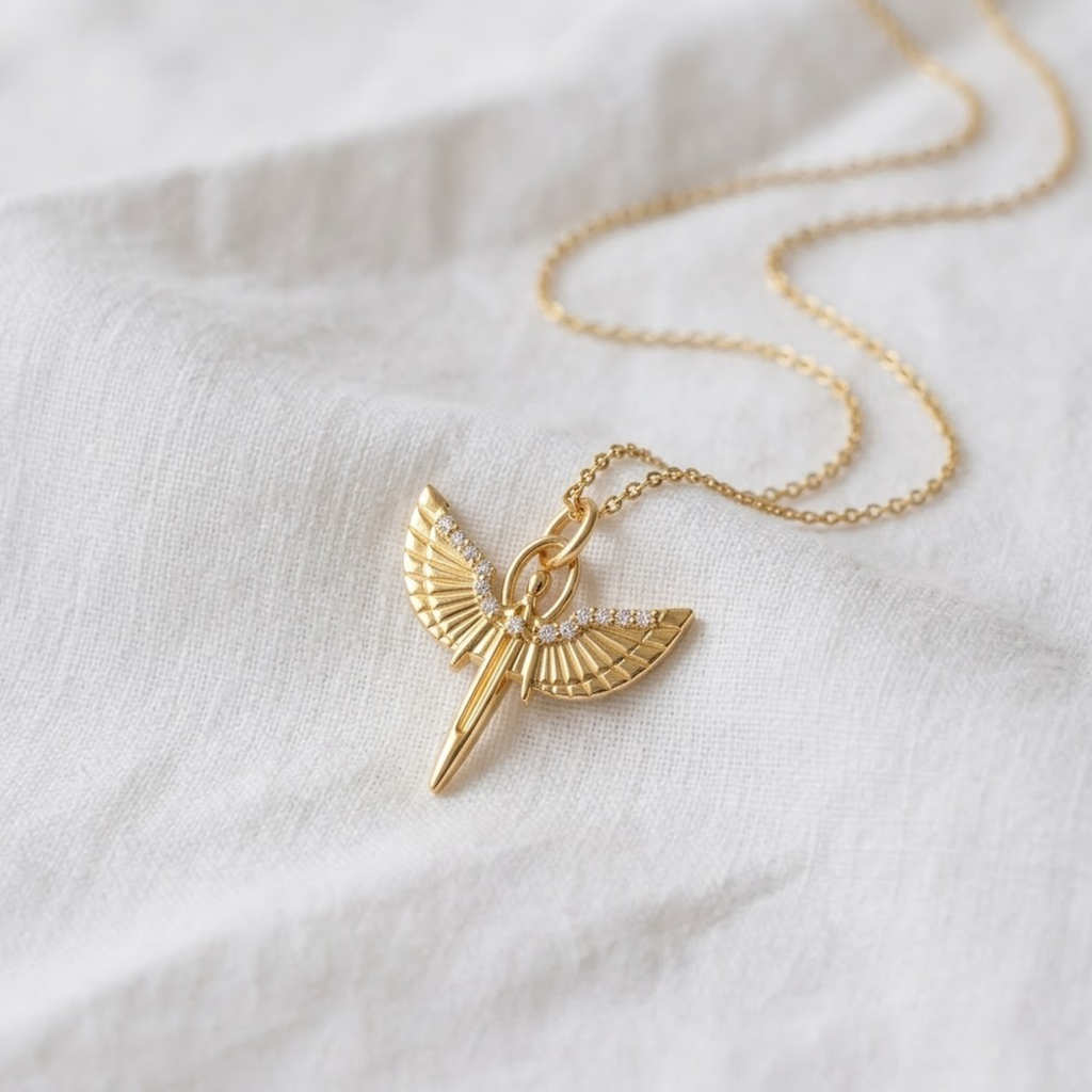 14K Solid Gold Diamond St. Michael Necklace