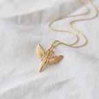 14K Solid Gold Diamond St. Michael Necklace