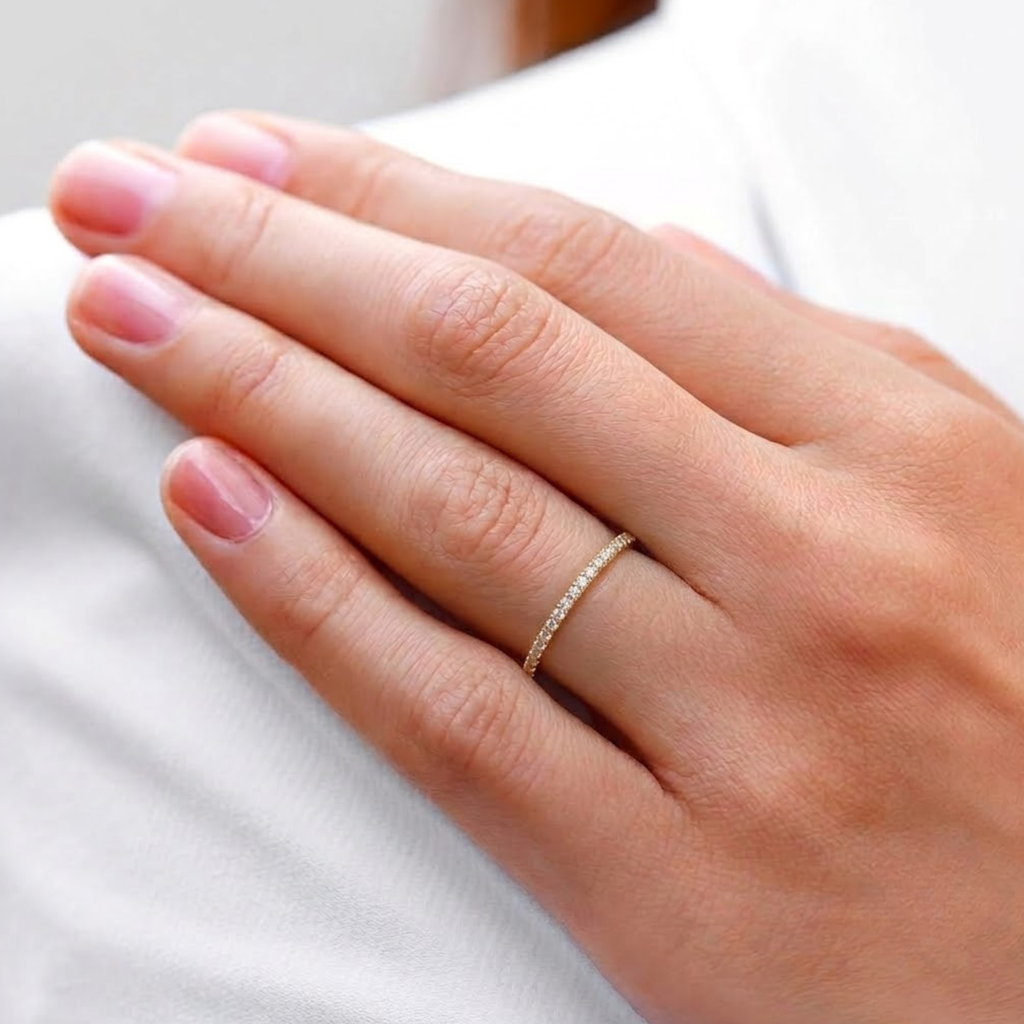 Lab Grown Diamond Wedding Band Full Eternity Matching Band