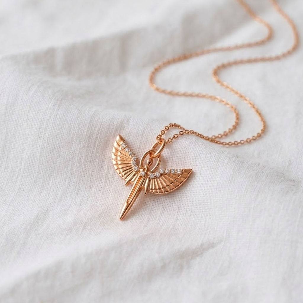 14K Solid Gold Diamond St. Michael Necklace