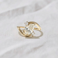 Pear Shape Three Stone Bypass Engagement Ring