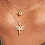 14K Solid Gold Diamond St. Michael Necklace