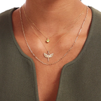 14K Solid Gold Diamond St. Michael Necklace