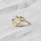 Pear Shape Three Stone Bypass Engagement Ring