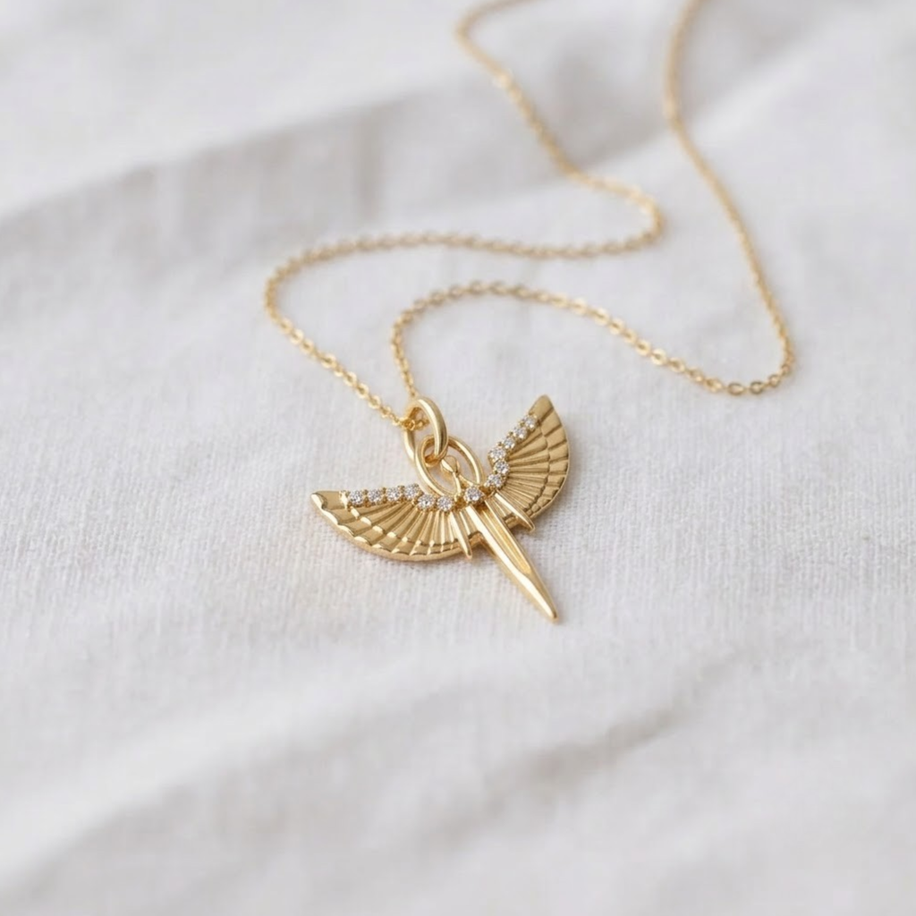 14K Solid Gold Diamond St. Michael Necklace