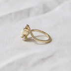 Pear Shape Three Stone Bypass Engagement Ring