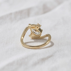 Pear Shape Three Stone Bypass Engagement Ring