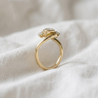 Pear Shape Three Stone Bypass Engagement Ring