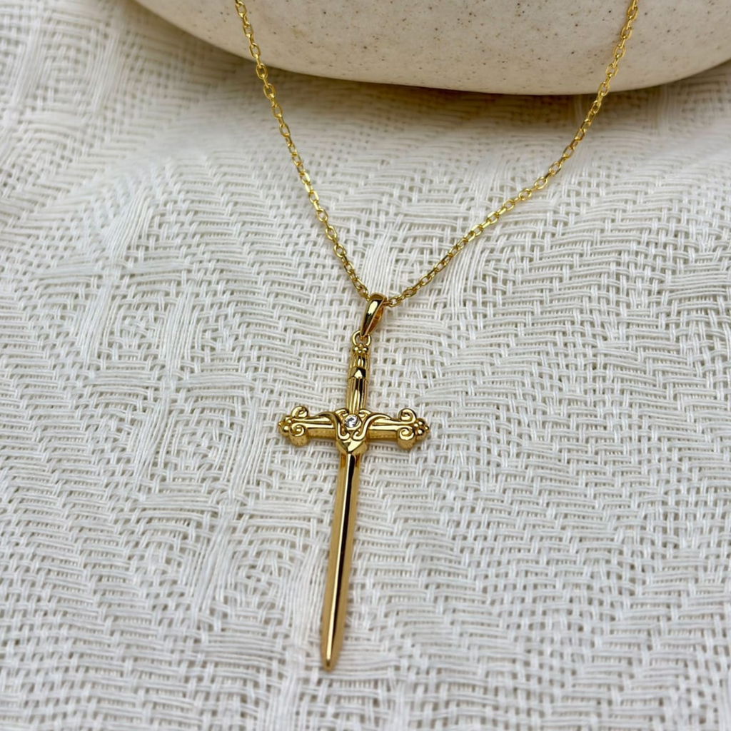 Verity Sword Cross Pendant Necklace