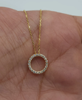 Round Lab Grown White Diamond Open Eternity Circle of Life Pendant for Women