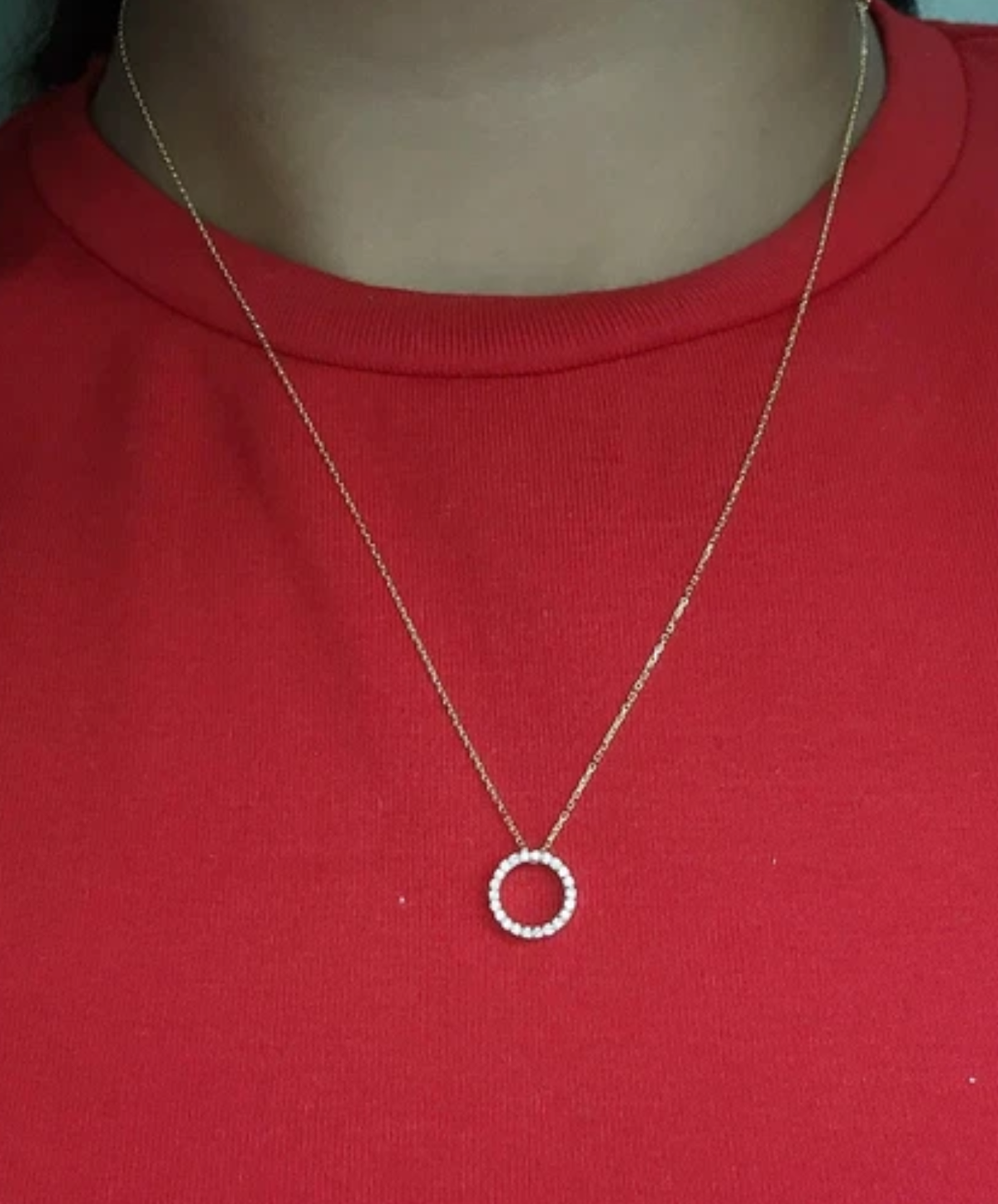 Round Lab Grown White Diamond Open Eternity Circle of Life Pendant for Women