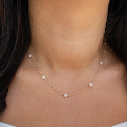 Lab Grown Diamond Clover Station Necklace