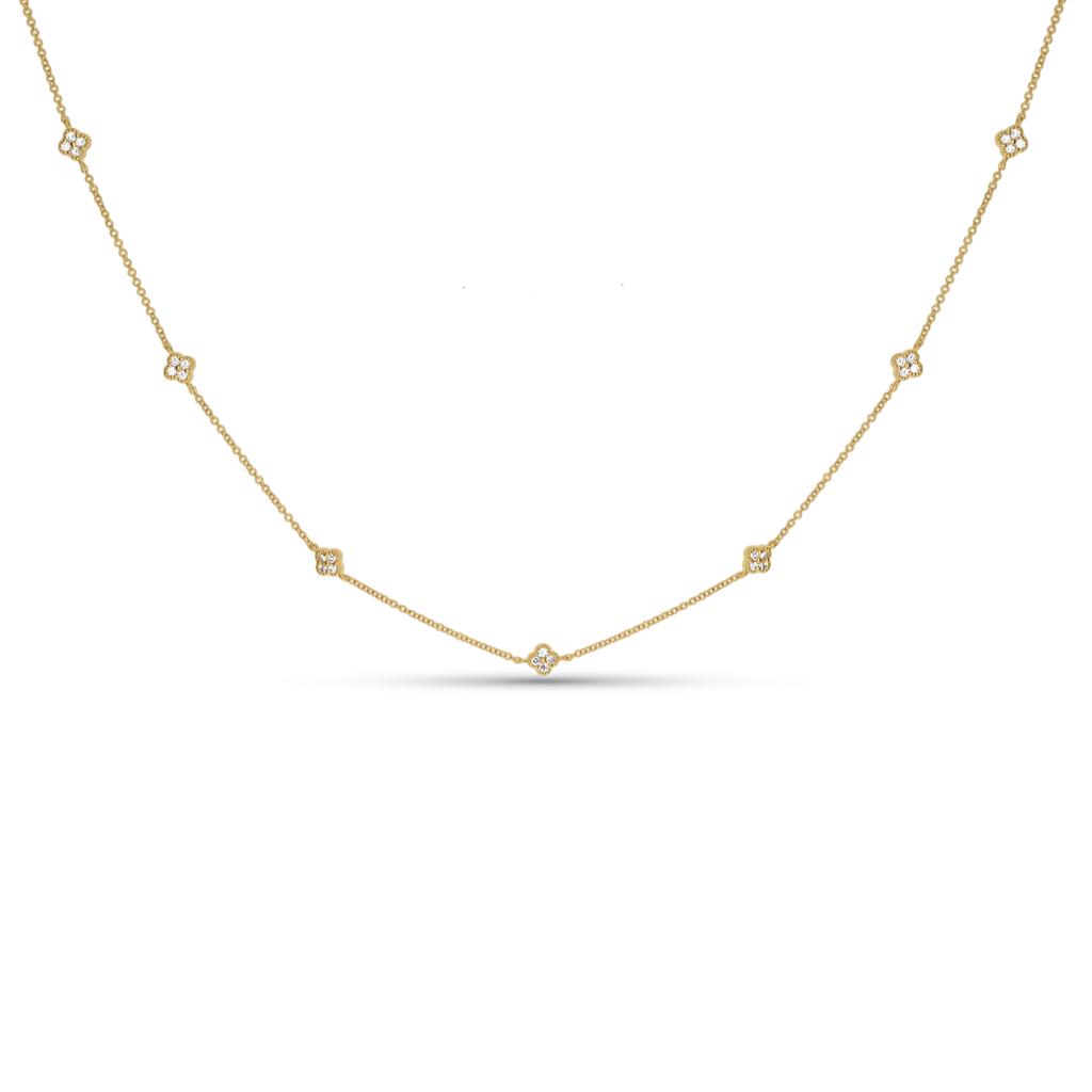 Lab Grown Diamond Clover Station Necklace