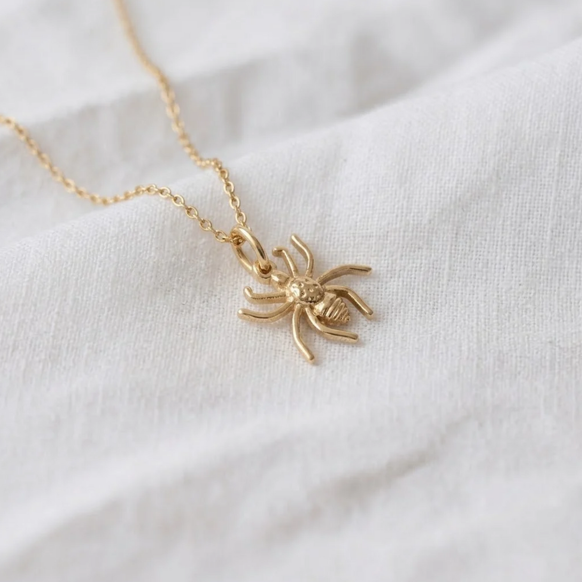 14K Gold Spider Tarantula Necklace Halloween Jewlery