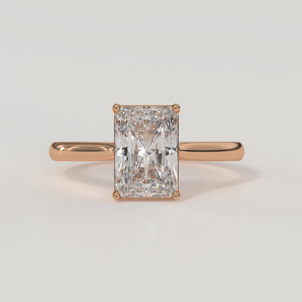 Radiant Cut 1 carat F Color VS1 Clarity IGI Certified Elongated Radiant Cut Lab Grown Diamond Solitaire Engagement Ring 14k Gold