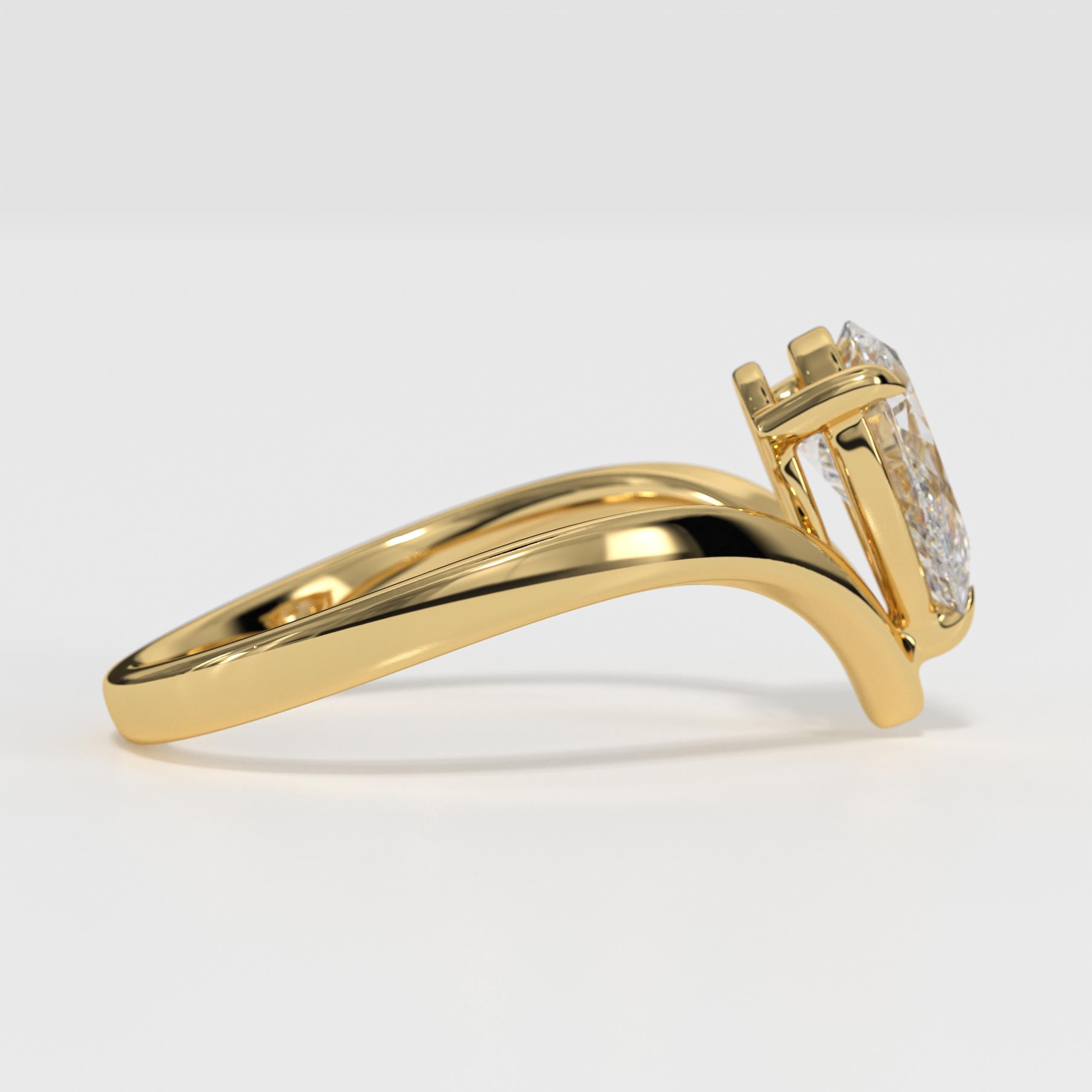 Lab Grown Diamond Chevron 14K Gold Anniversary Ring for Wife