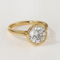 14K Gold Lab Grown Diamond Engagement Ring With Bezel Set