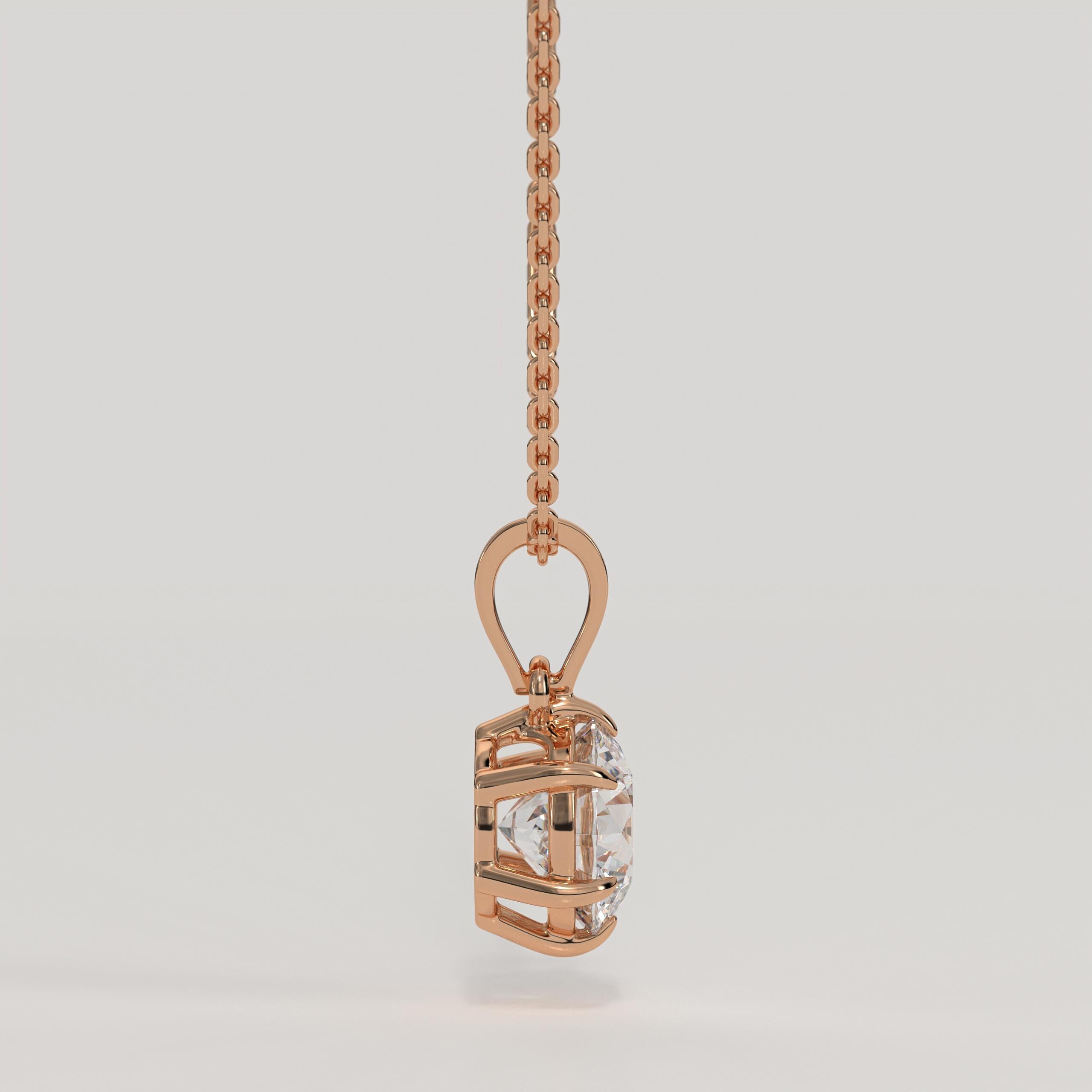 14K Gold 2 Carat lab grown diamond pendant