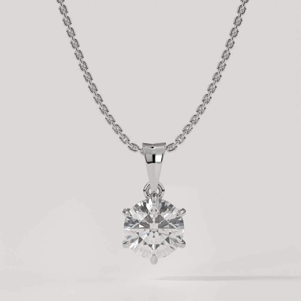 14K Gold 2 Carat lab grown diamond pendant