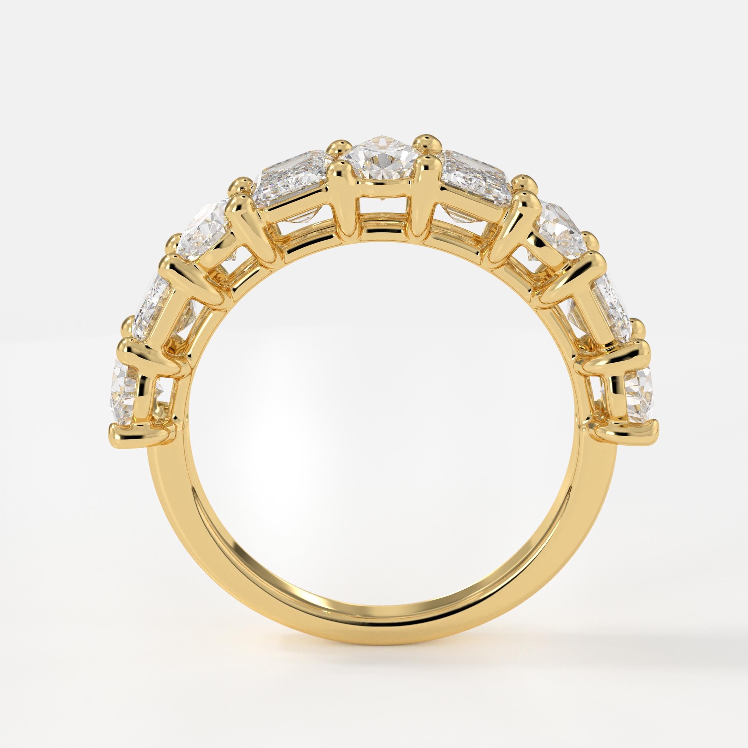 Multi Shape Brilliant Cut Lab grown Diamond Eternity Wedding Ring