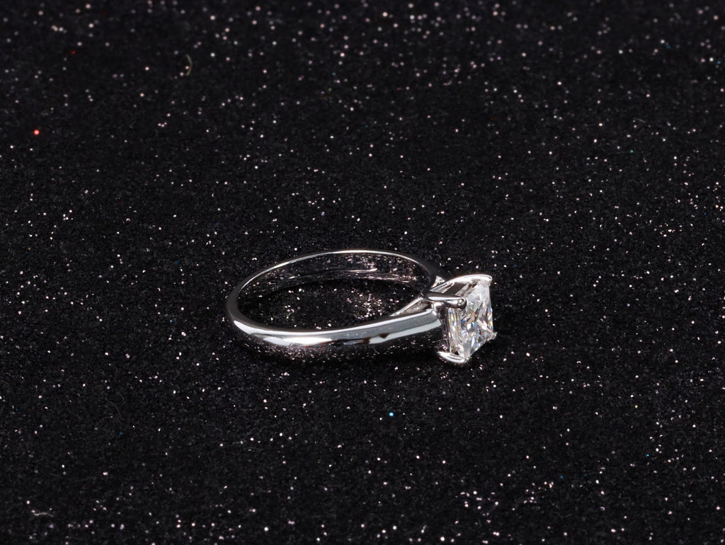 14K Gold Princess Cut 4 Ct Lab Grown Diamond Solitaire Engagement Ring