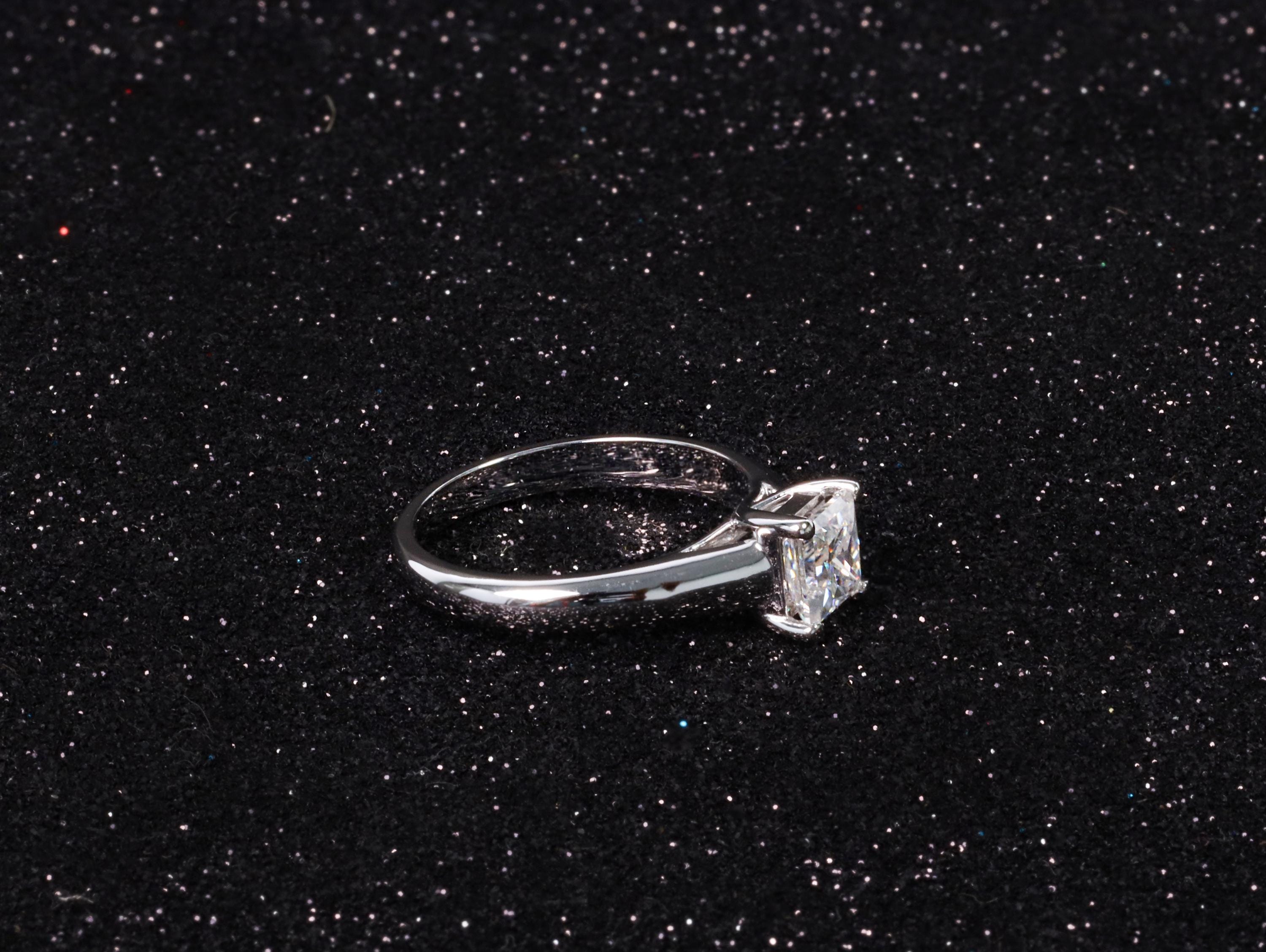 14K Gold Princess Cut 4 Ct Lab Grown Diamond Solitaire Engagement Ring