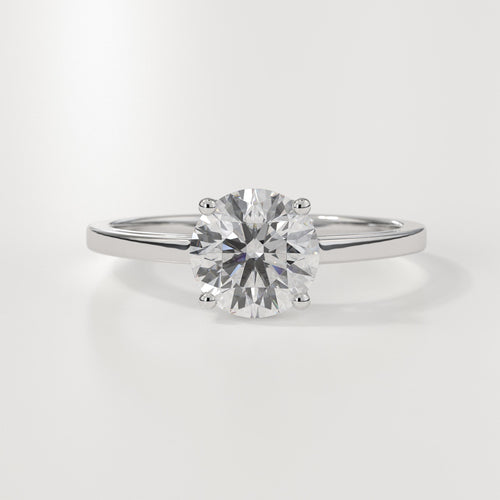 1.5 Carat F Color VS1 Clarity IGI Certificate 14K Gold Round Brilliant Cut Lab Grown Diamond Solitaire Engagement Ring