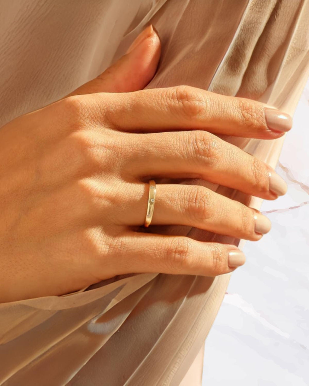 14K Solid Gold Diamond Wedding Ring for Women / Stacking Ring / Anniversary Gift