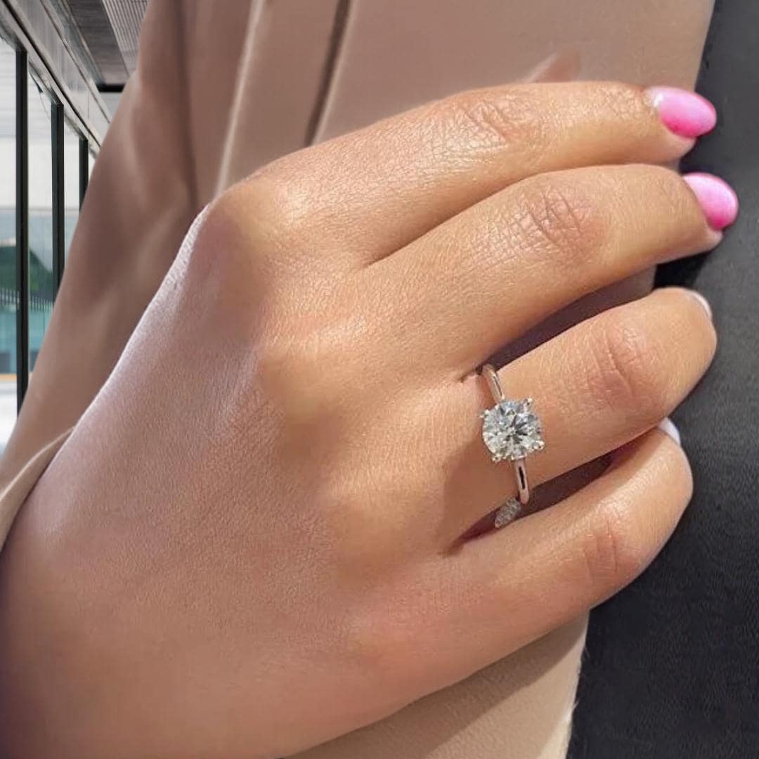 2.00 Carat IGI Certified Ring Round Lab Grown Diamond Wedding Ring