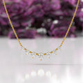 14K Diamond Curved Necklace,  Layering Necklace, Bride Jewelry for Wedding Day