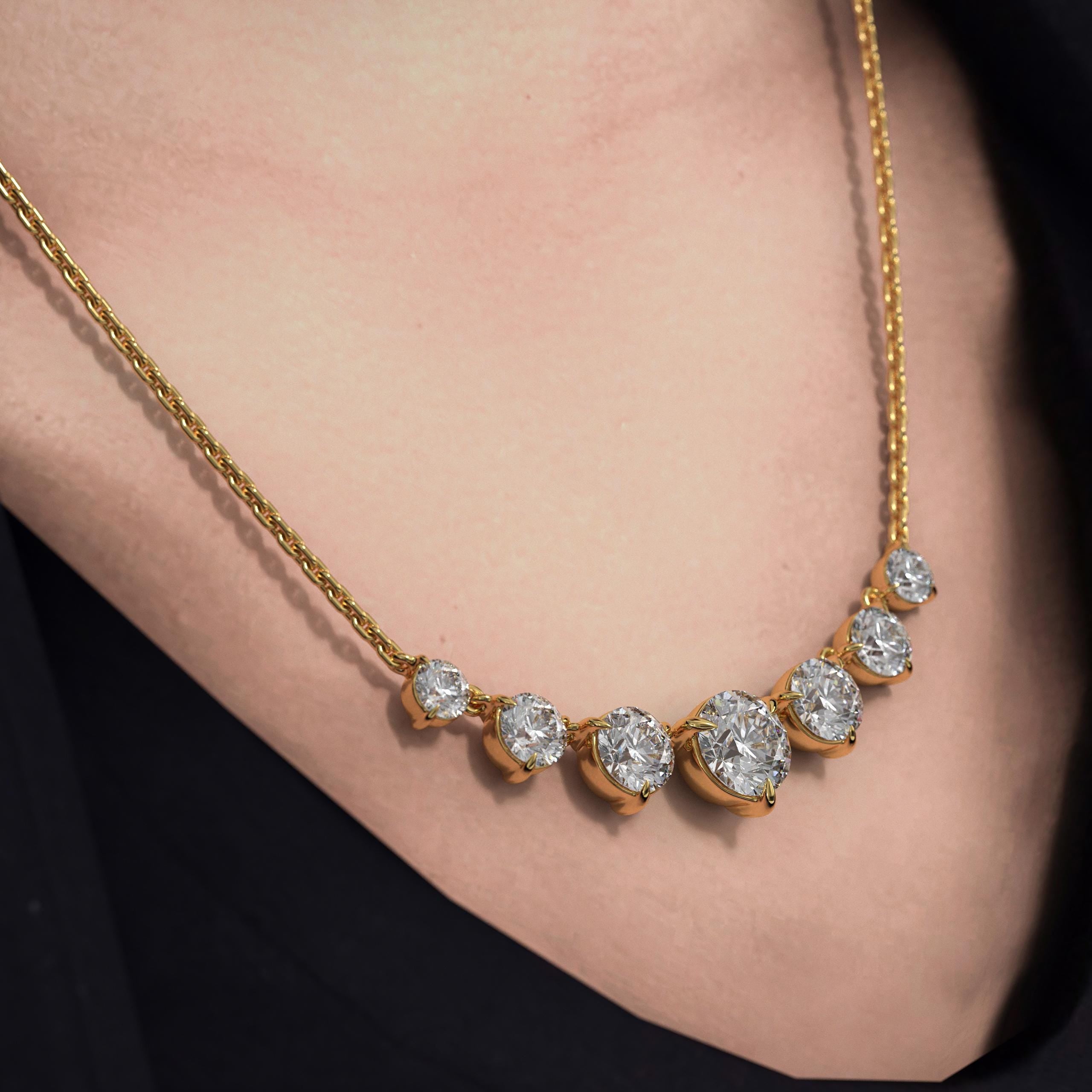 14K Diamond Curved Necklace,  Layering Necklace, Bride Jewelry for Wedding Day