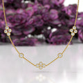 Diamond by The Yard Necklace Lab Grown Diamonds 14K Gold / Cluster Station Graduated Layering Bezel Necklace